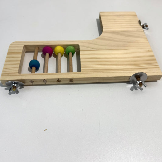 L-shaped wooden platform