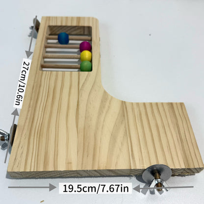 L-shaped wooden platform