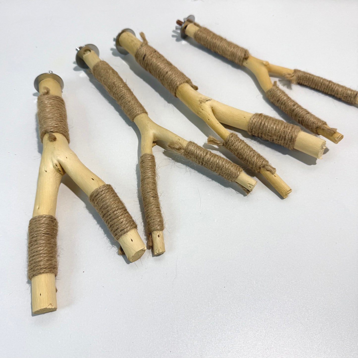 Natural wood perches