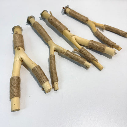 Natural wood perches