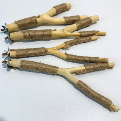 Natural wood perches